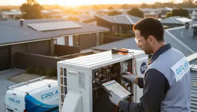 Technician performing AC repair service at Seattle home | Five Star Cooling