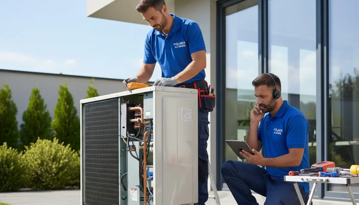 Technician performing AC repair at Seattle home – professional cooling service by Five Star Cooling